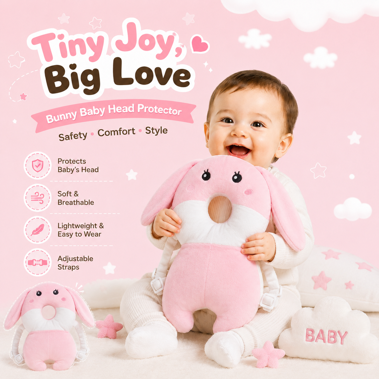 🐰 Bunny - Baby's Head Protector