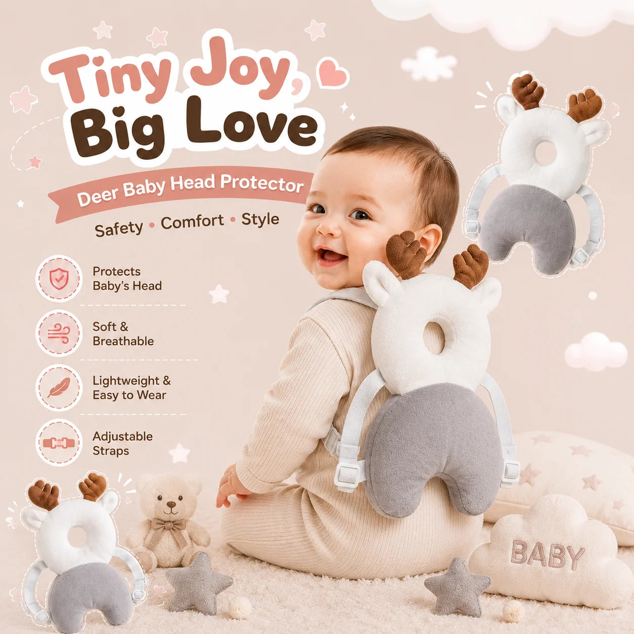 🦌Reindeer - Baby's Head Protector