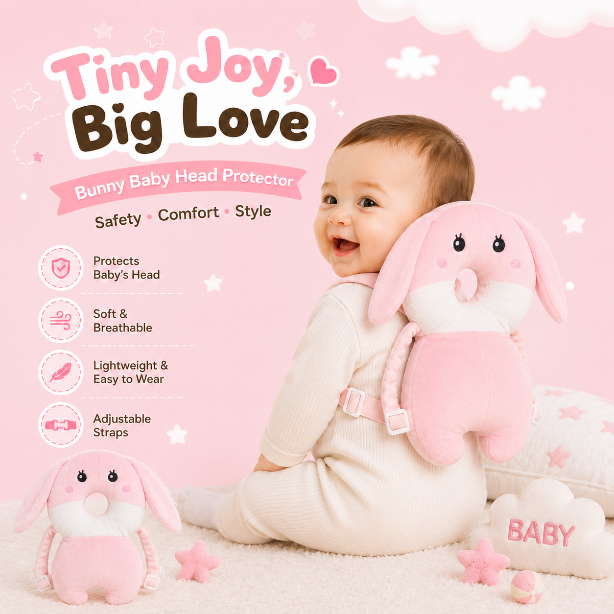 🐰 Bunny - Baby's Head Protector