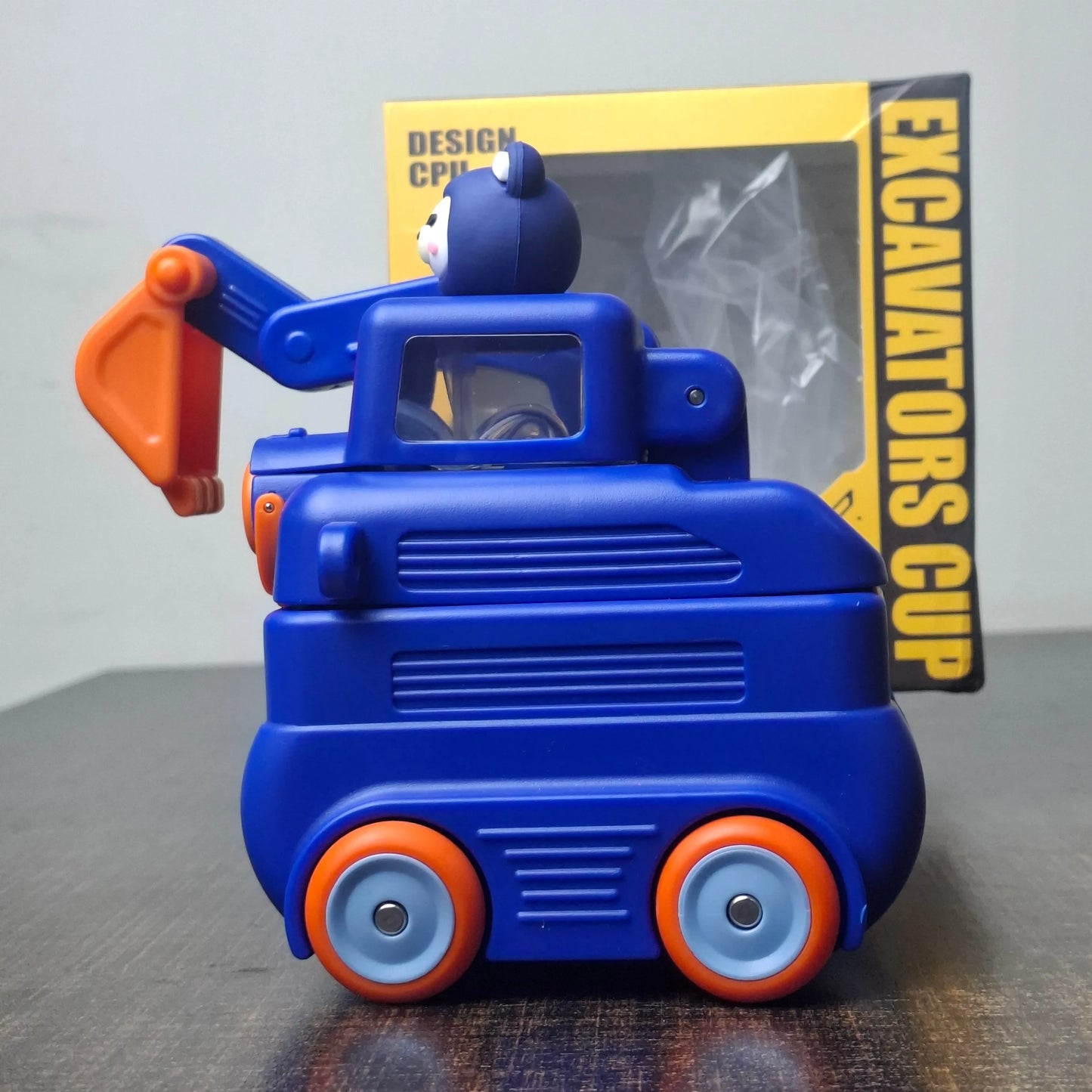 Excavator Kids Water Bottle with Straw | Double Water Cup for School