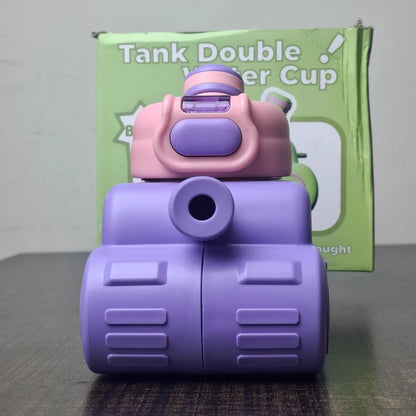Tank Kids Water Bottle with Straw | Double Water Cup for School
