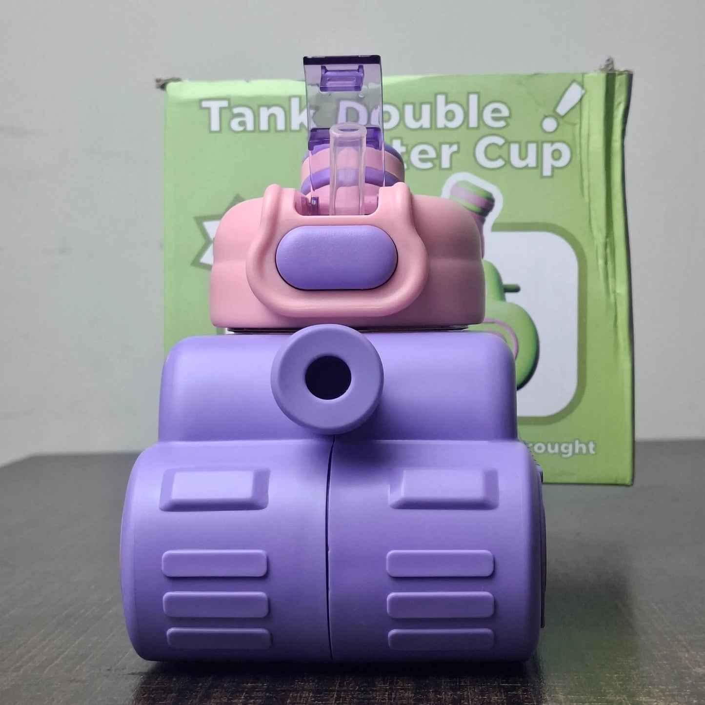 Tank Kids Water Bottle with Straw | Double Water Cup for School