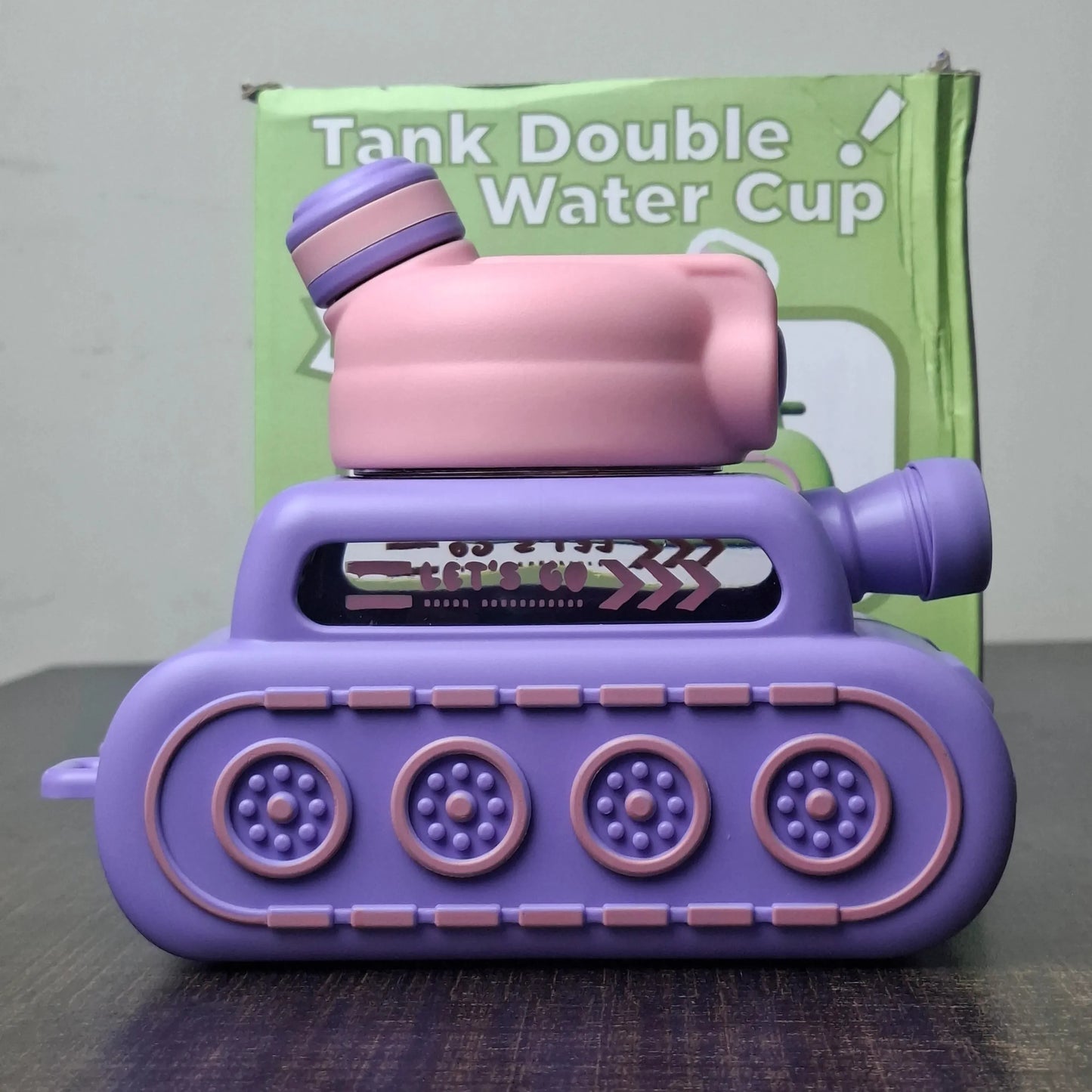 Tank Kids Water Bottle with Straw | Double Water Cup for School