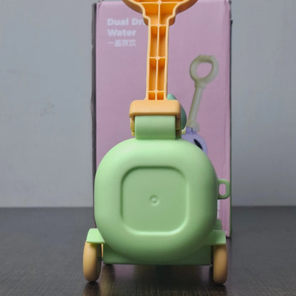Excavator Truck Kids Water Bottle with Straw | Double Water Cup for School