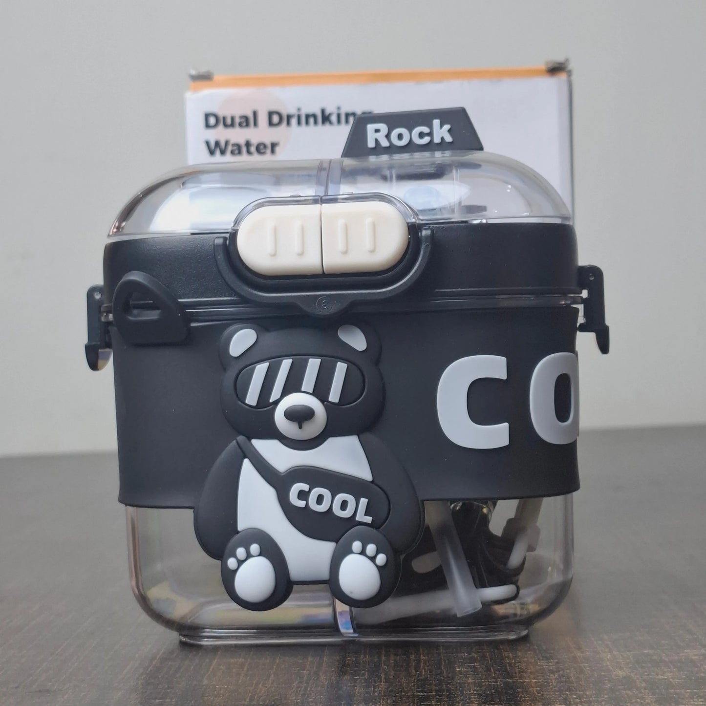 Cool Bear Dual Drinking Kids Water Bottle | Double Water Cup for School