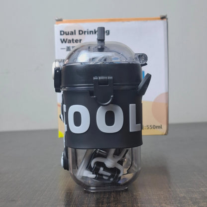 Cool Bear Dual Drinking Kids Water Bottle | Double Water Cup for School