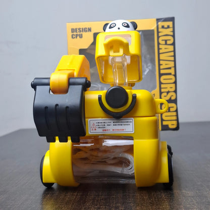 Excavator Kids Water Bottle with Straw | Double Water Cup for School