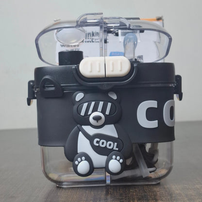 Cool Bear Dual Drinking Kids Water Bottle | Double Water Cup for School